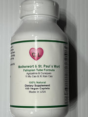 Generic Motherwort St Paul’s Wort bottle back label – vegan ingredients and usage directions.
