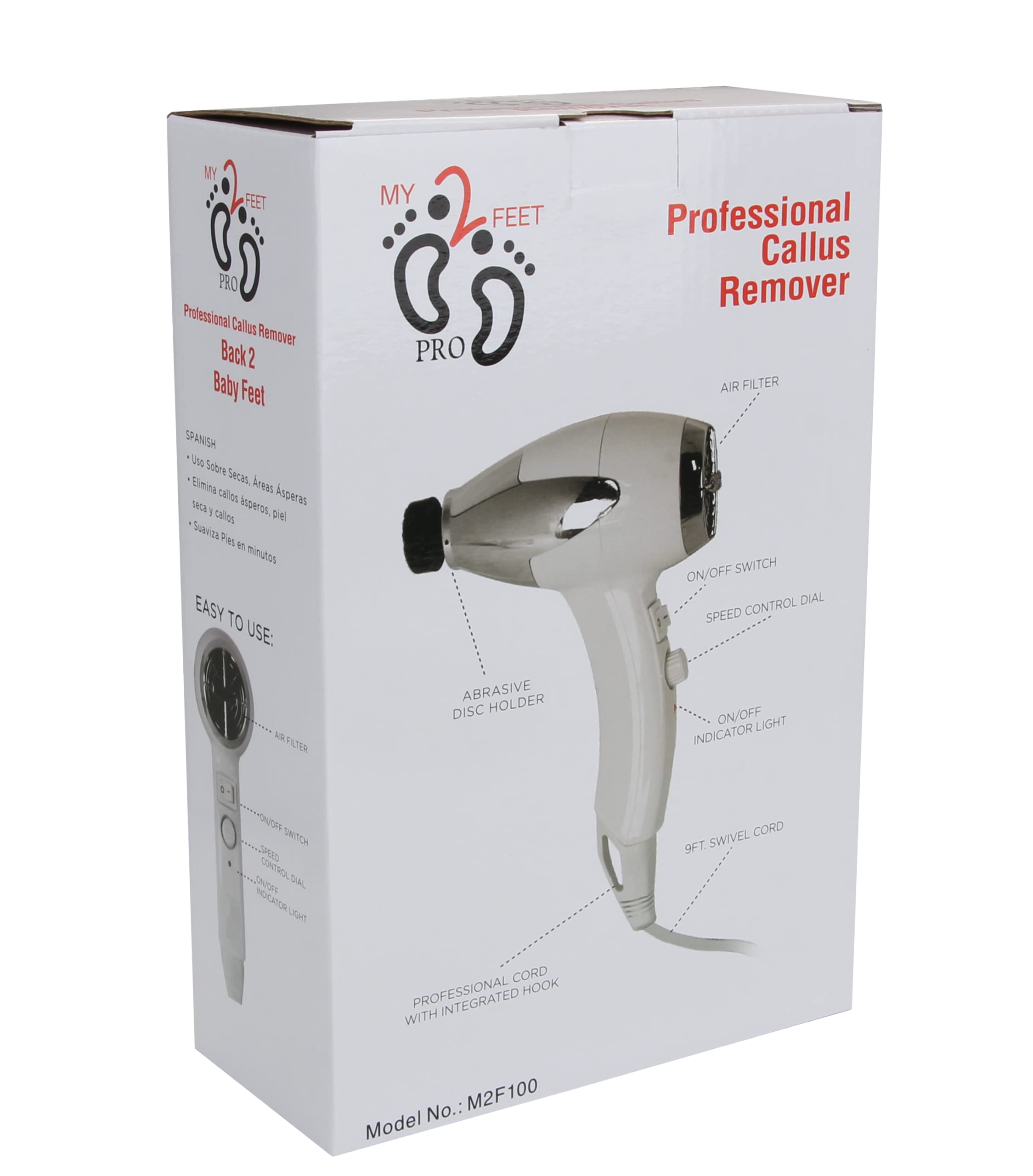Generic My2Feet callus remover swivel cord offers flexible movement while smoothing feet