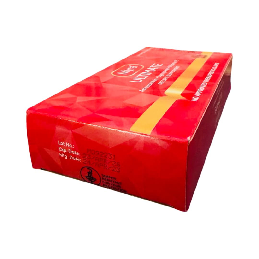Myra Ultimate packaging softgel container with capsules ready to take.