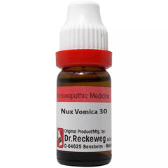 Generic Nux Vomica 30 CH bottle pour, clear-dose packaging for home use.