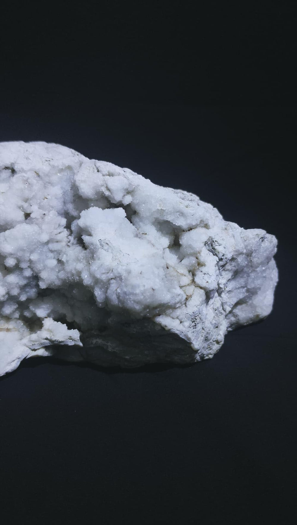 Generic Okenite Druzy Crystal Cluster size and weight reference on display.