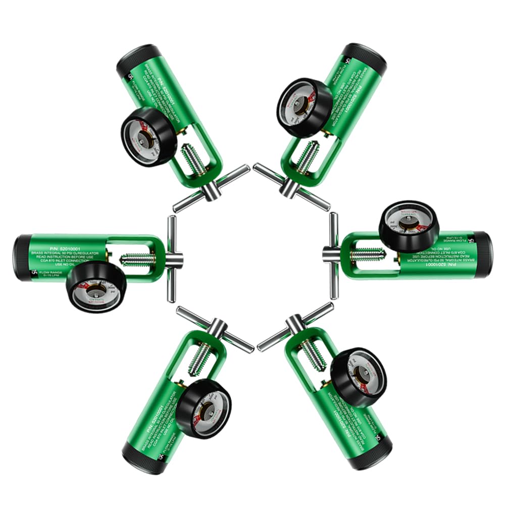 Generic oxygen regulator with CGA870 connection for secure cylinder setup.