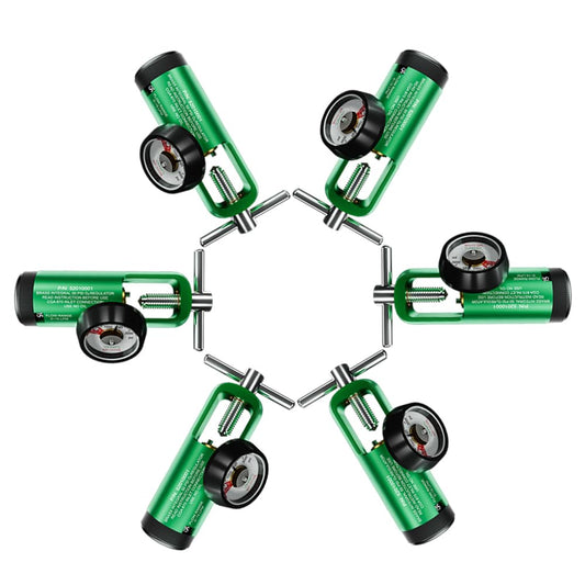Generic oxygen regulator with CGA870 connection for secure cylinder setup.