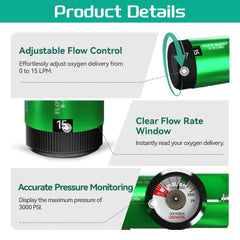 Portable oxygen regulator ready for home or outdoor use.