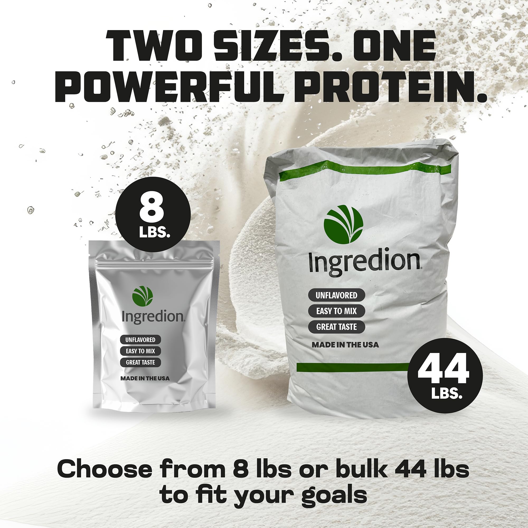 Generic pea protein with measuring cup highlights simple portioning for daily protein goals.