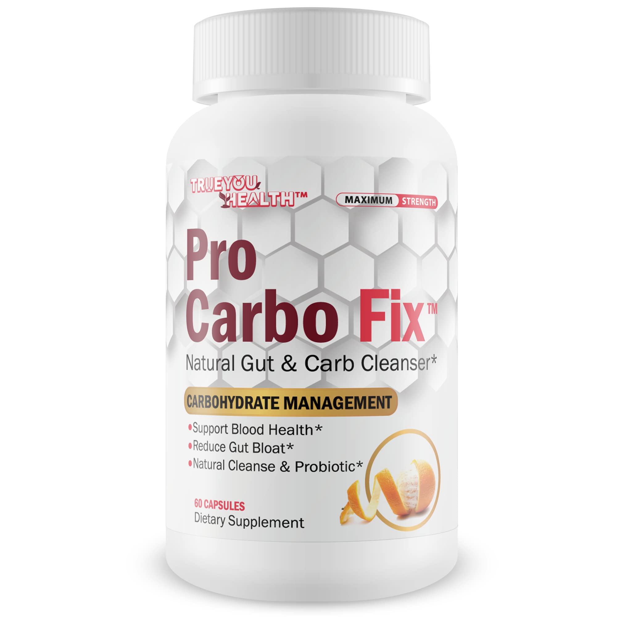 Generic Pro Carbo Fix bottle front promotes a plant-based gut cleanse.
