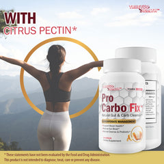 Generic Pro Carbo Fix probiotic illustration underscores gut health support.