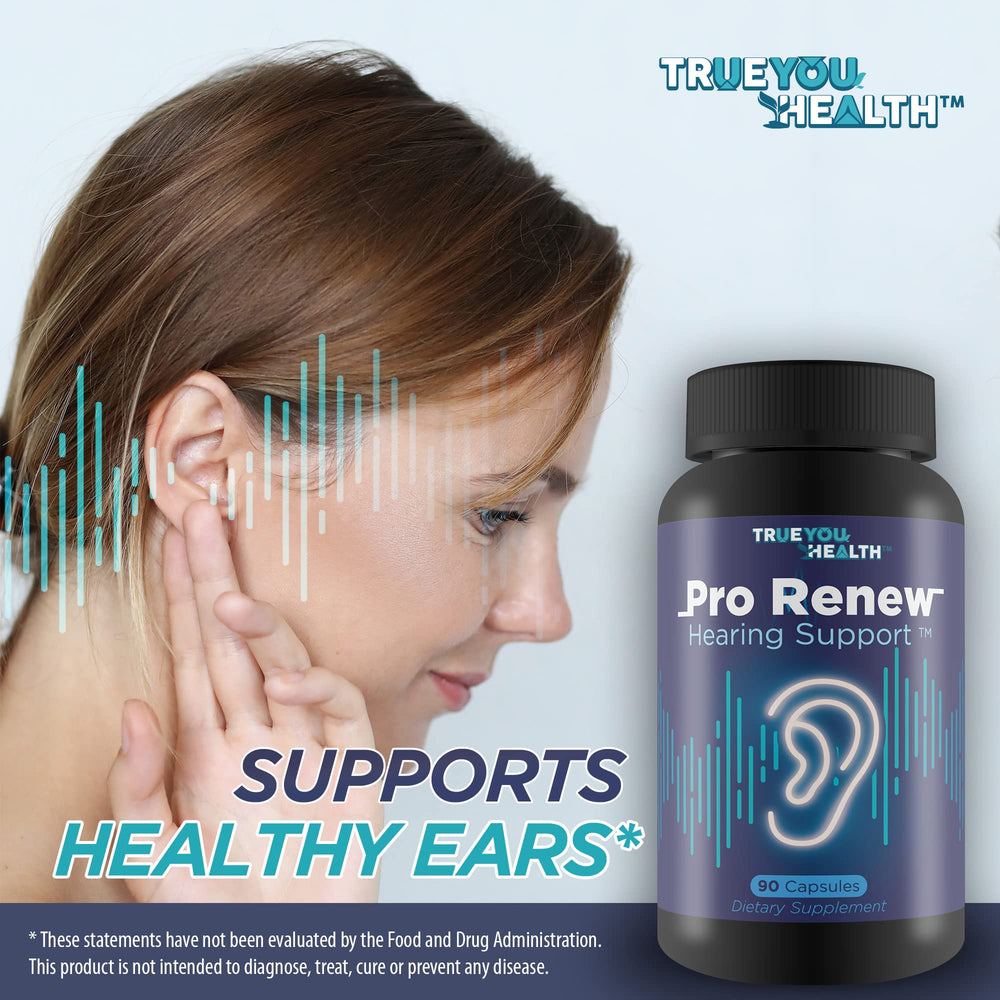 Illustration of ingredients in Generic Pro Renew Hearing Support including antioxidants.