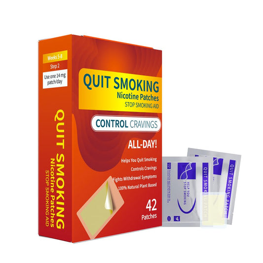 Generic quit patch packaging with clear labeling for quick selection