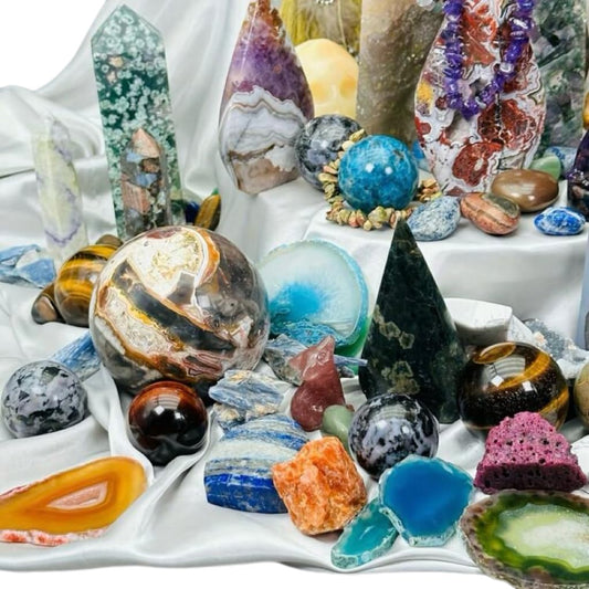 Generic raw quartz stones showcase distinctive patterns, ideal for collection displays.