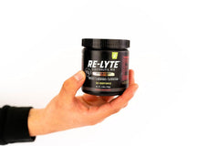 Generic Re-lyte 6.7 oz tub front showing flavor label