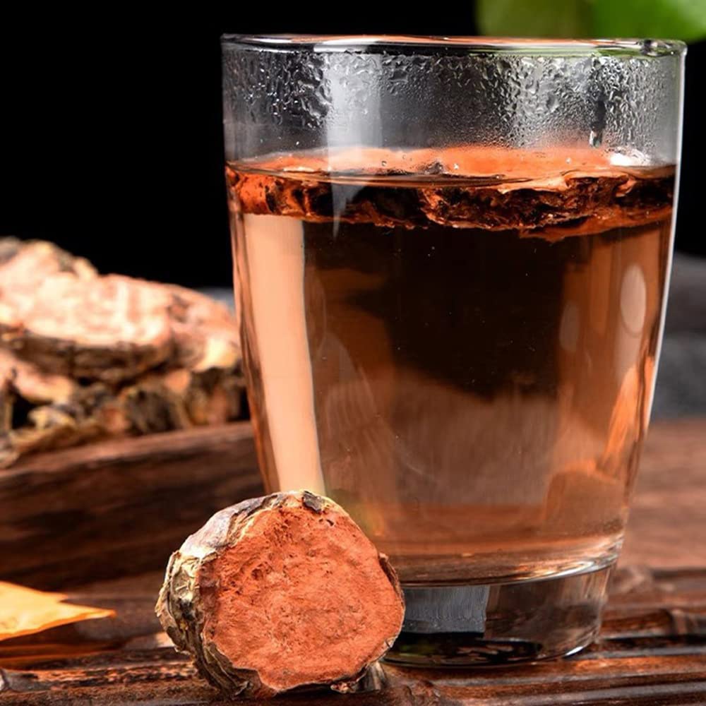 Generic Rhodiola Rosea root slices close-up showing fibrous texture for tea infusion.