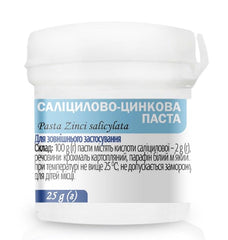 Generic Salicylic-Zinc Lassara paste applied on skin, ready for use.