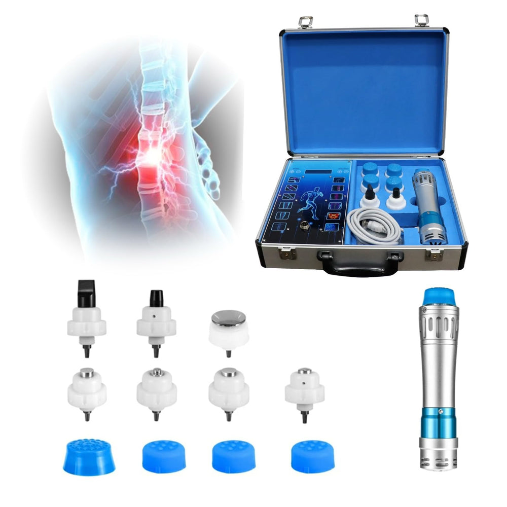 Generic Shockwave heads seven-attachment set for versatile point treatment.