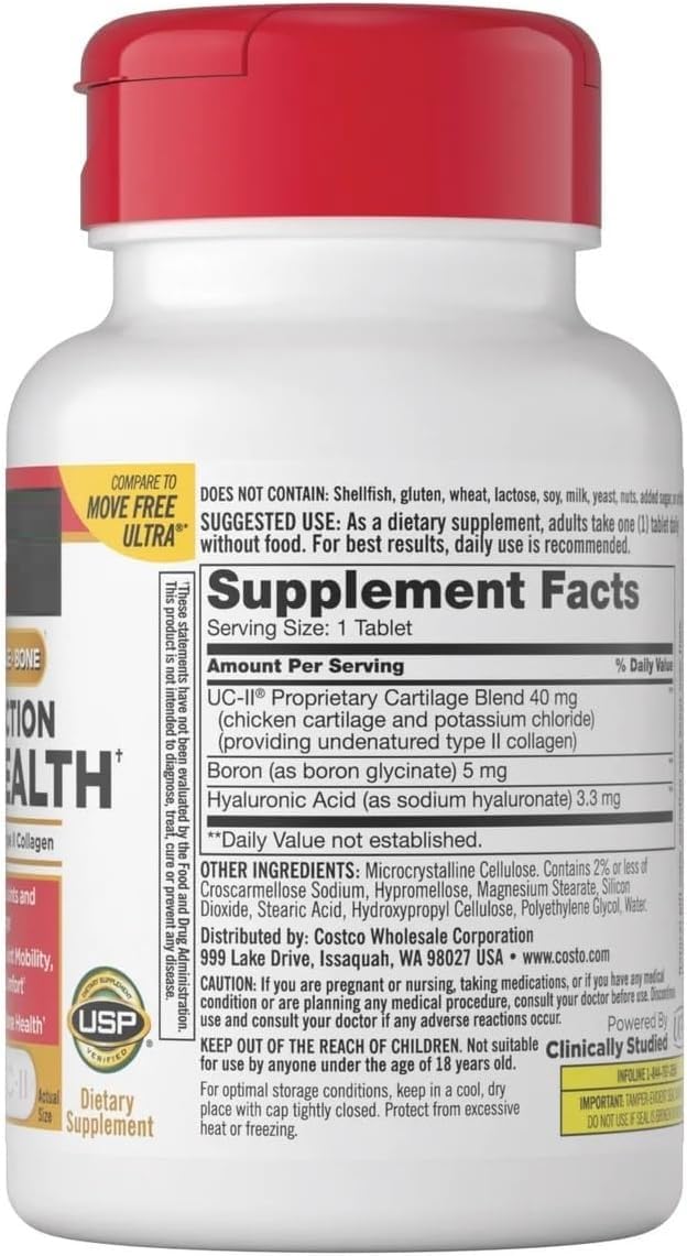 Generic Signature Triple Action Joint Health bottle pour illustrating simple daily intake