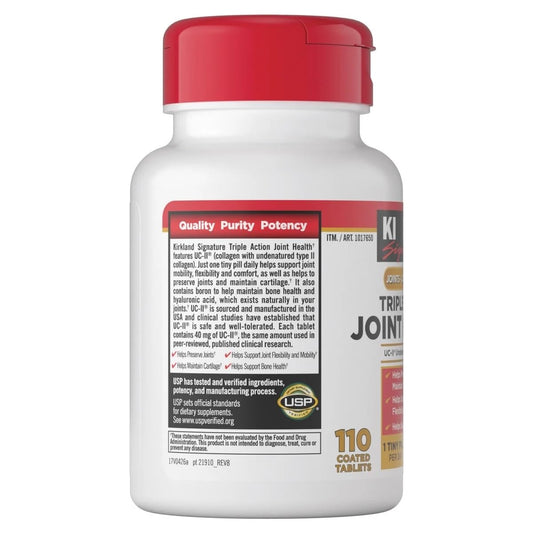 Generic Signature Triple Action Joint Health tablet pack highlighting convenient daily mobility support