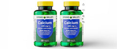 Generic Spring Valley calcium bottle front view supports daily bone health.
