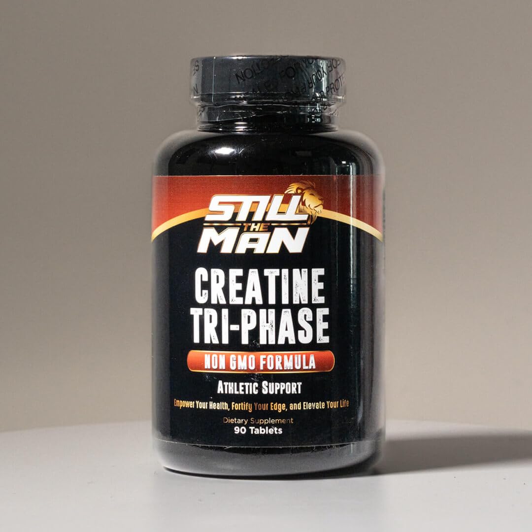 Generic Super Premium Tri-Phase Creatine capsules in hand — simple, clean dosage without powder mess.