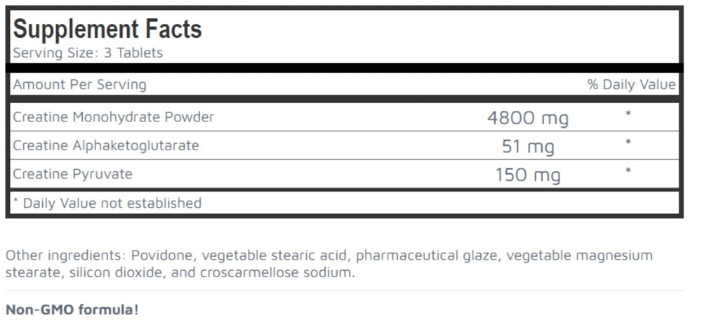 Generic Super Premium Tri-Phase Creatine label front — USA-made quality in a reliable formula.