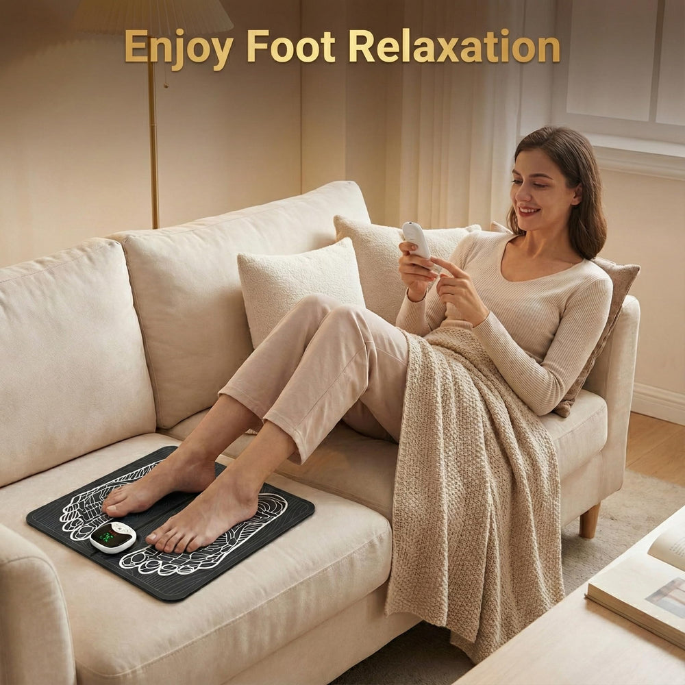 Generic foot relaxation mat in a travel bag for daily use.