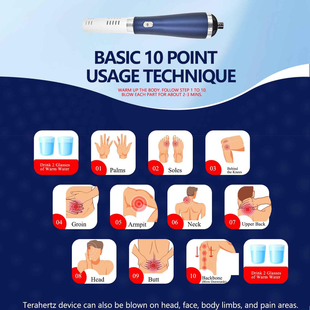 Generic Terahertz Wand 4.0 temperature settings emphasize safe operation and warmth options