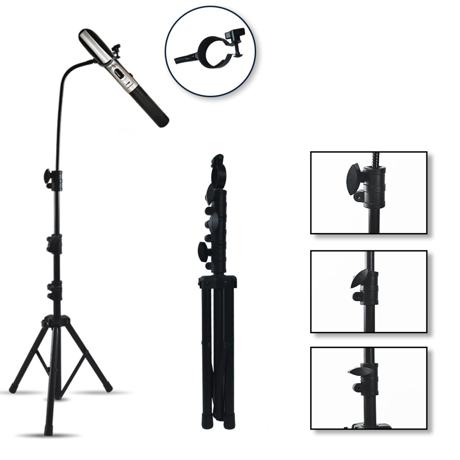 Generic Terahertz Wand Holder showing angle adjustment for precise positioning