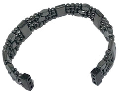 Generic Tri-Power Hematite Bracelet three-strand design visible on the wrist.