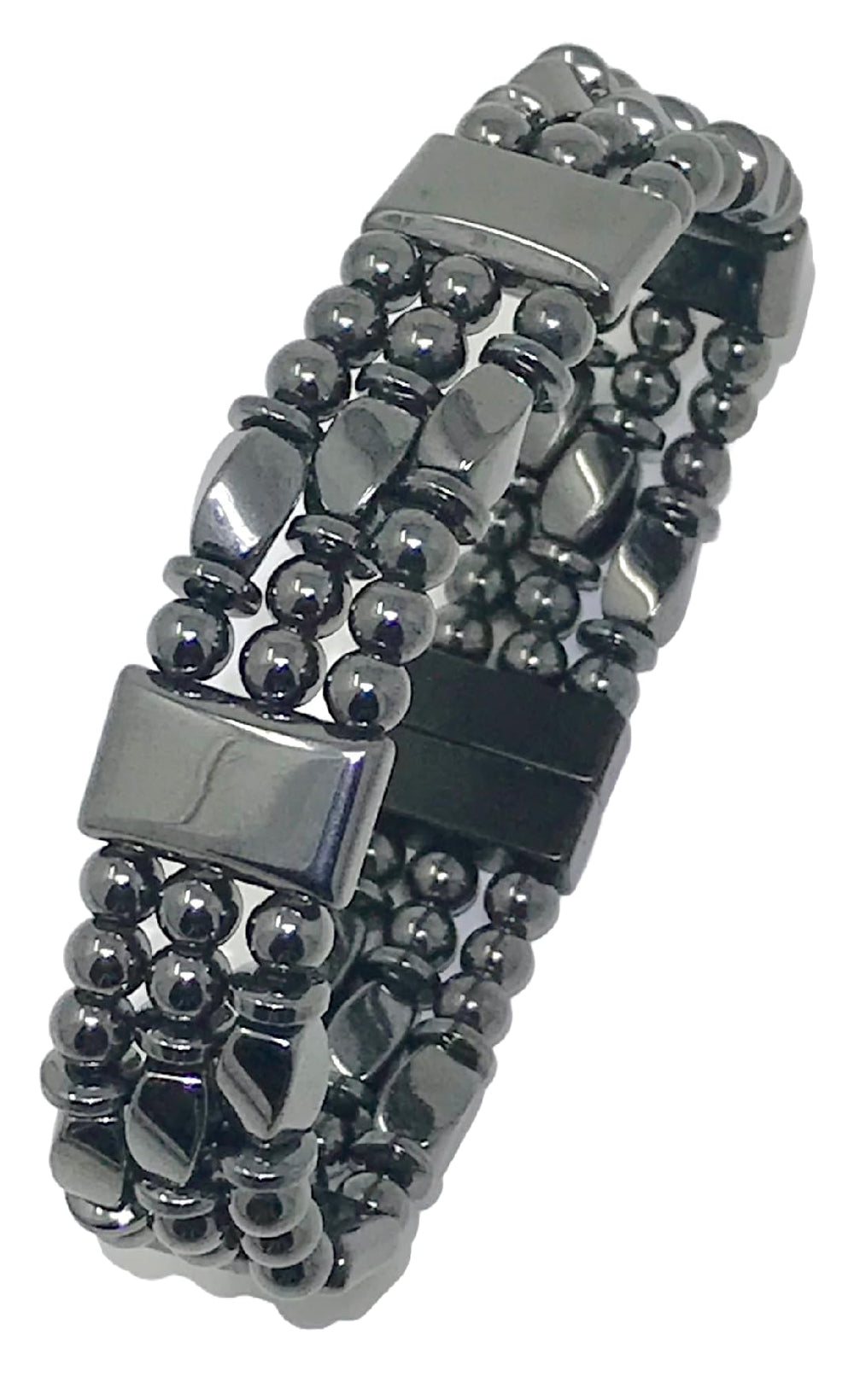 Generic Tri-Power Magnetic Hematite Bracelet worn on wrist offering versatile daily comfort