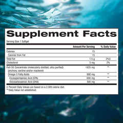 Generic Triple Strength Omega-3 enteric softgel close-up reduces fishy aftertaste
