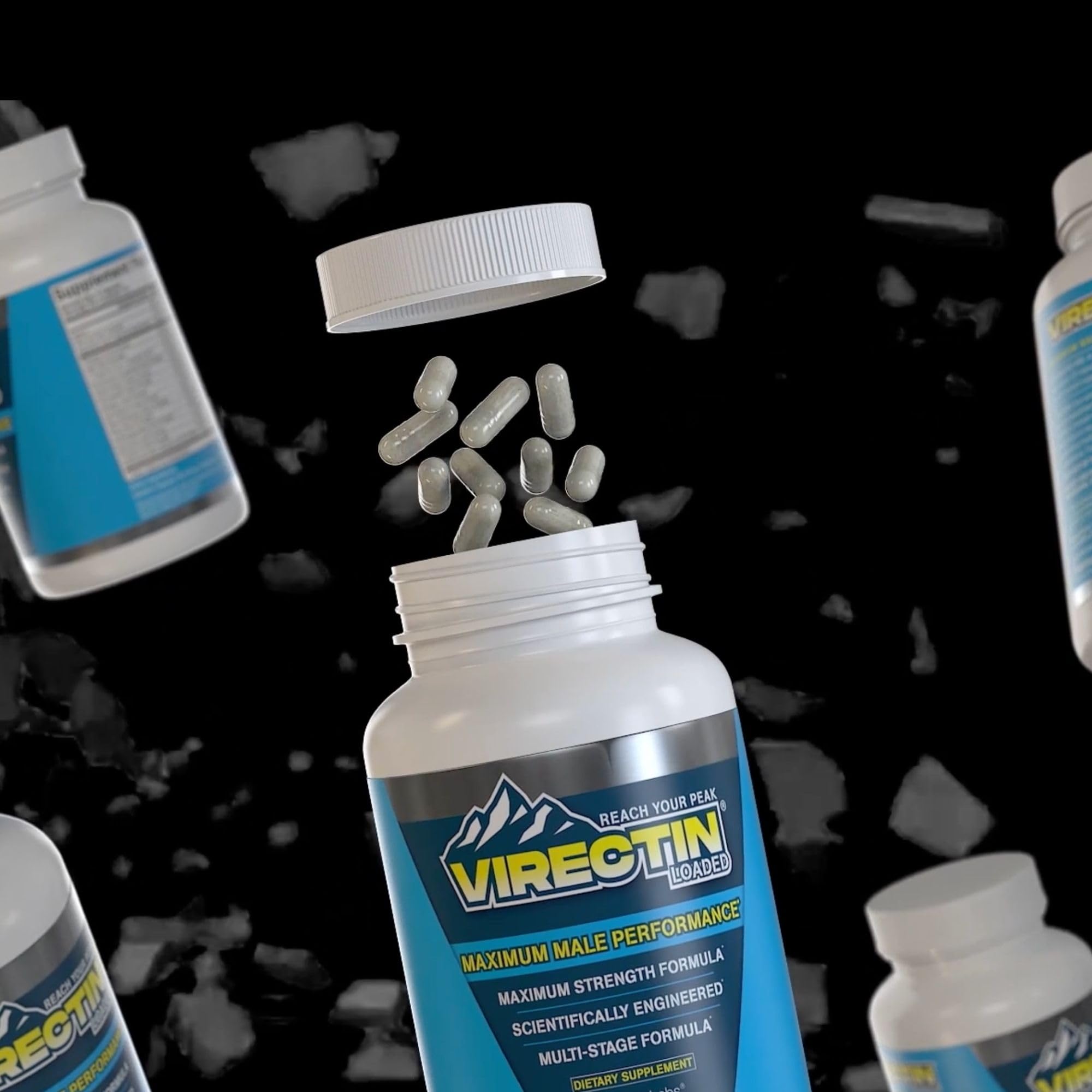 Generic Virectin Loaded packaging on shelf signaling value of 90-cap pack