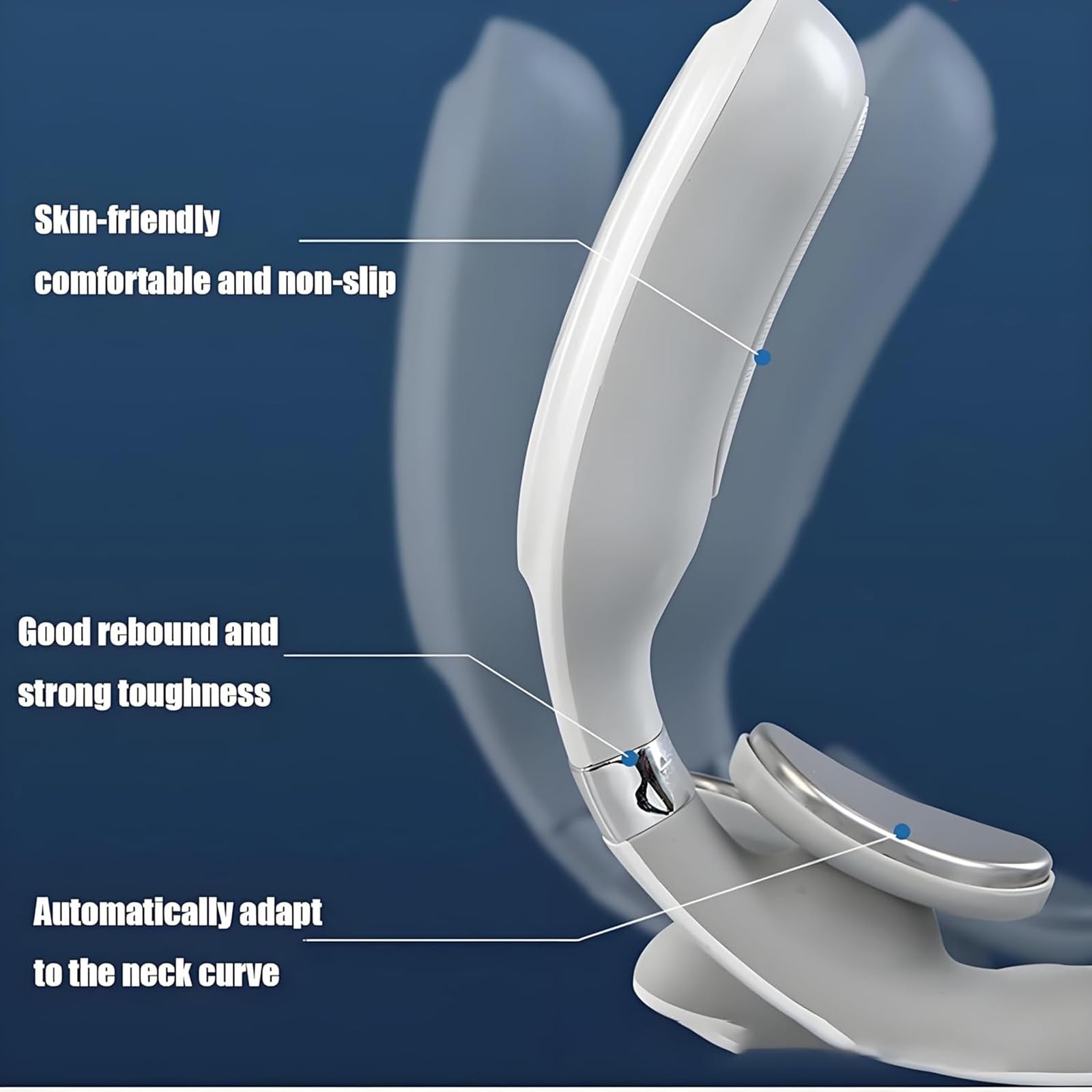 Generic Vitality Magic Pro 2.0 neck massager worn like headphones for hands-free use.