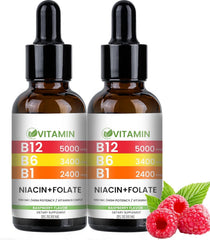 Generic Vitamin B12 Drops bottle front label highlighting potency and vegan formula.