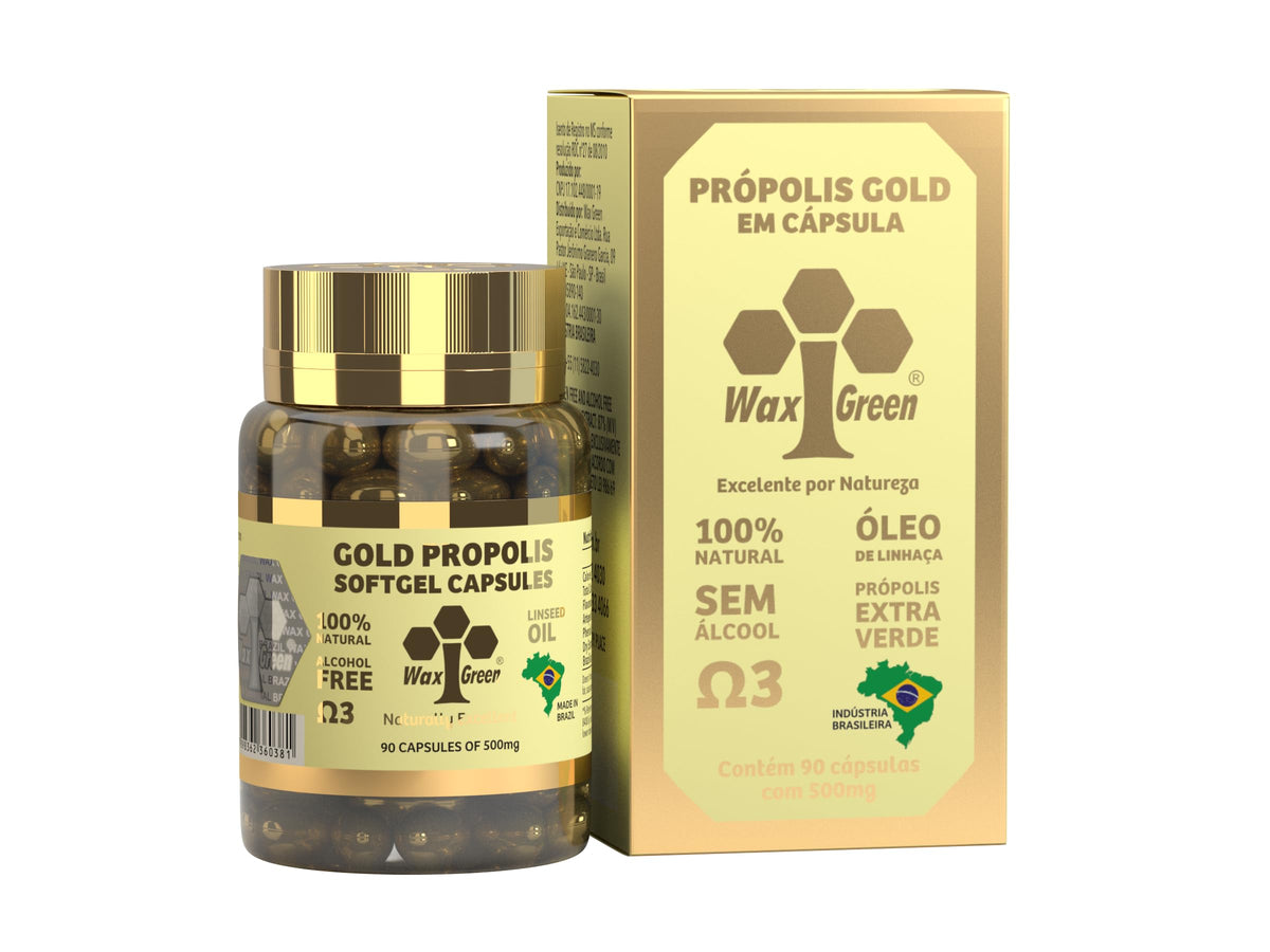 Generic Wax Green Propolis N91 Gold capsules in a bottle for daily support