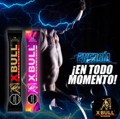 Generic Xbull sachets in a gym bag ready for workouts.