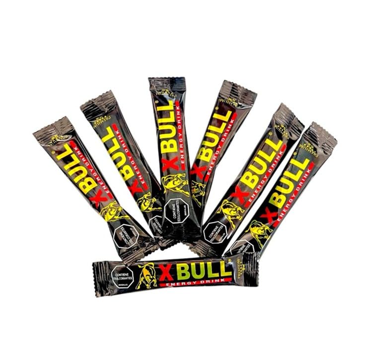 Generic Xbull sachets packaging showing convenient on-the-go energy support.