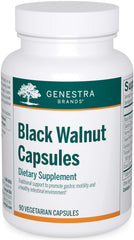 Genestra Brands Black Walnut Capsules bottle designed for digestive support.