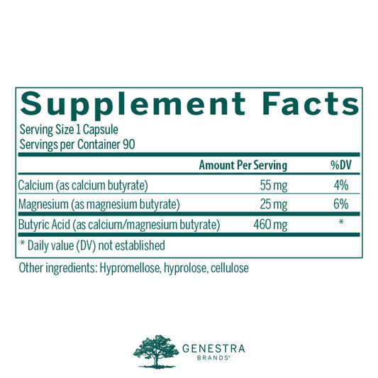 Genestra Brands Butyrate Complex bottle back with label details