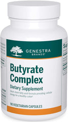 Genestra Brands Butyrate Complex bottle front highlighting its gut support features