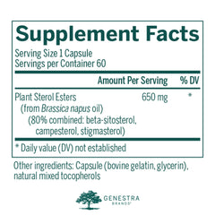 Genestra Brands Col-Sterol label detail shows a professional-grade nutraceutical formulation