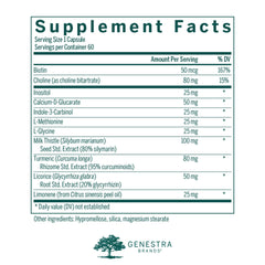 Genestra Brands Liver Support capsules arranged for convenient daily use.