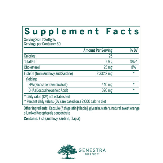 Genestra Brands Super EFA softgels close-up showing convenient daily omega-3 for heart and brain health