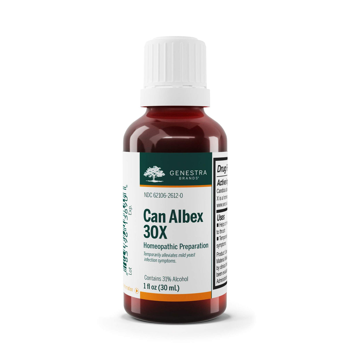 Genestra Can Albex 30X bottle front view for candidiasis program support