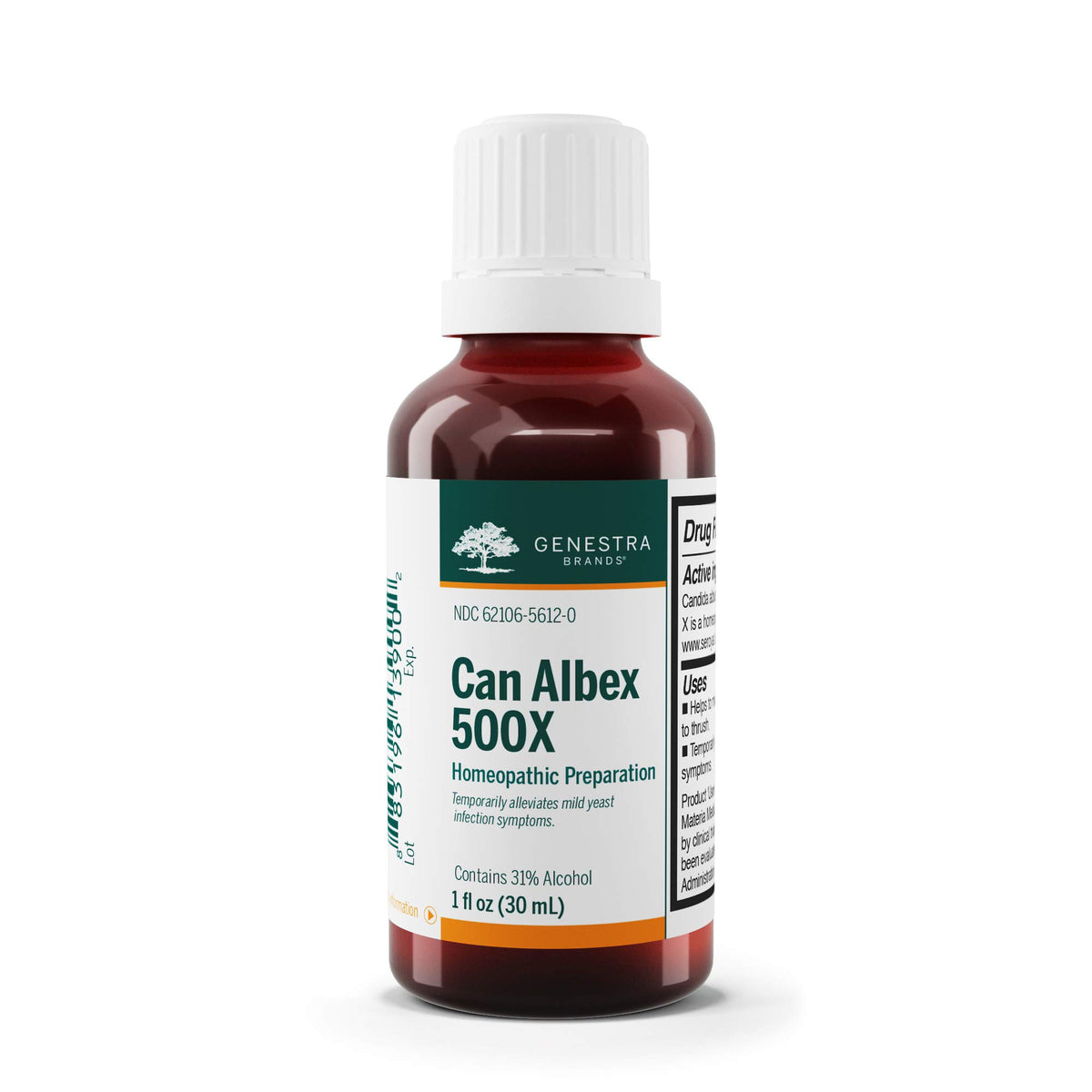 Genestra Can Albex 500X bottle front view for easy product recognition.