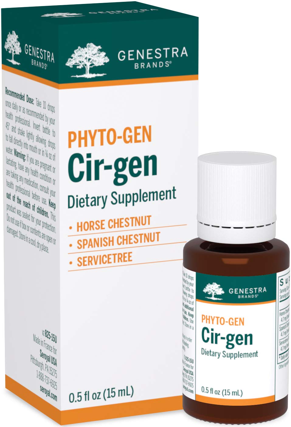 Genestra Cir-gen horse chestnut bottle for venous support.