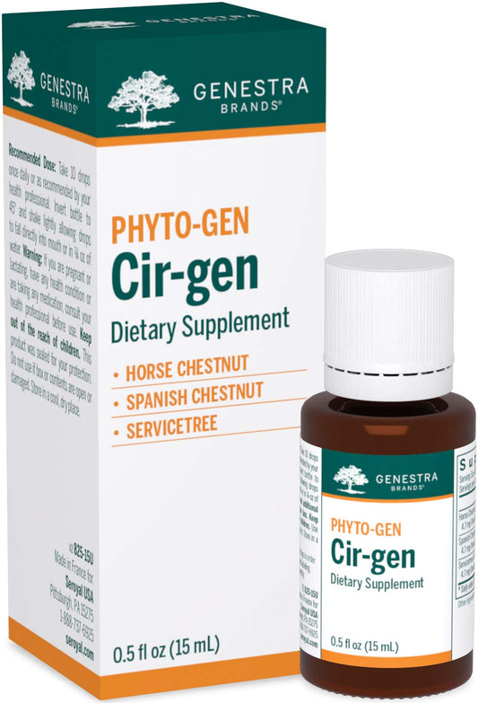 Genestra Cir-gen horse chestnut bottle for venous support.