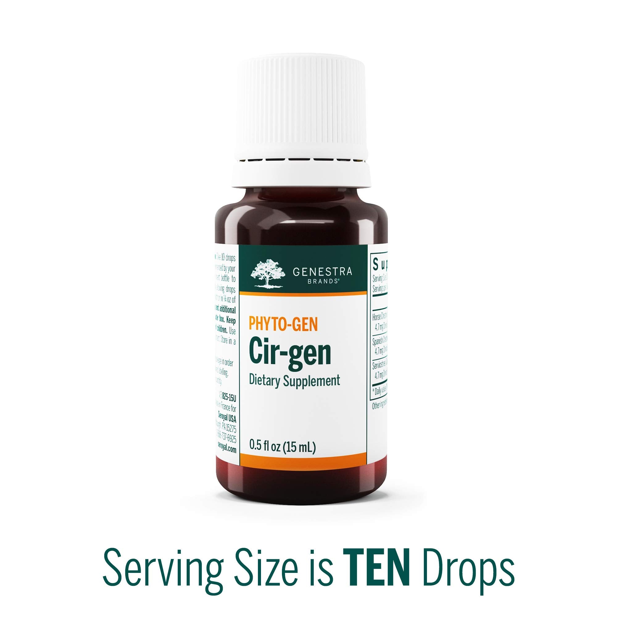 Genestra Cir-gen Spanish chestnut bottle highlighting tannins and antioxidants.