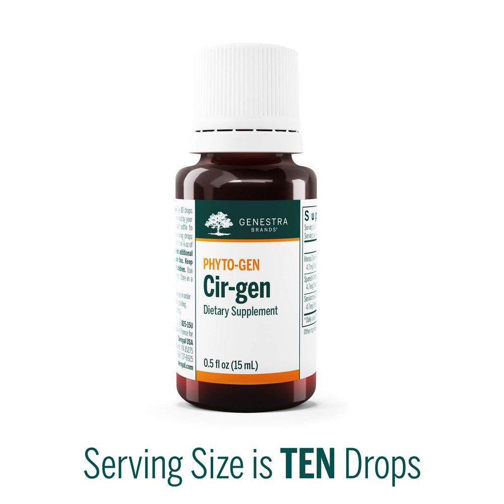 Genestra Cir-gen Spanish chestnut bottle highlighting tannins and antioxidants.