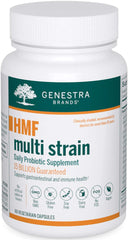 Genestra HMF Multi Strain bottle on shelf supports balanced gut microflora
