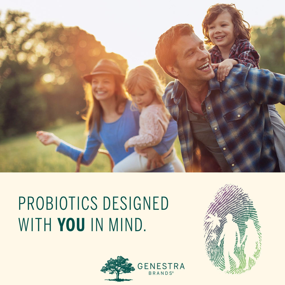 Genestra HMF Multi Strain capsules being poured for easy daily use.