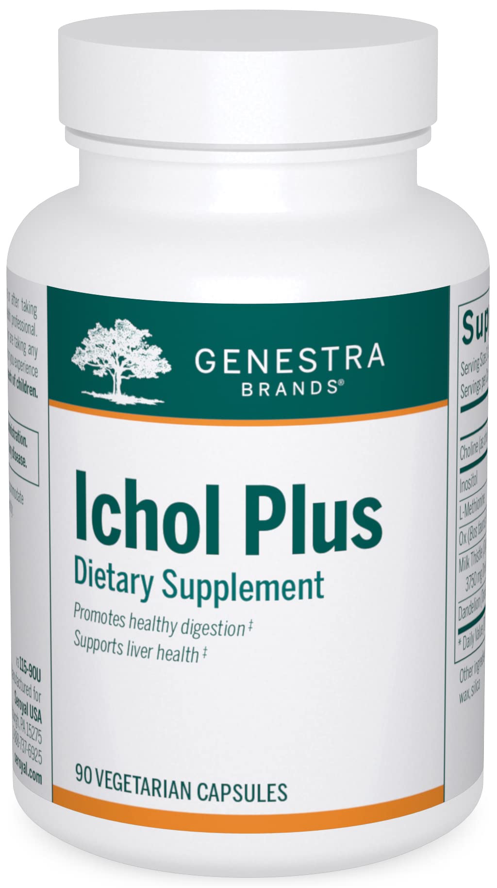 Genestra Ichol Plus bottle-front for daily digestive support and easy dosing.
